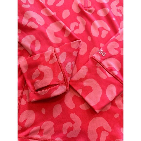 DSG NWT 1/4 Zip Cold Weather Compression Top In Pink Leopard Size 10 - Picture 2 of 4